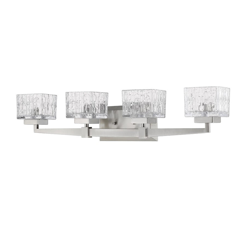Z-Lite Rubicon 4 Light Vanity, Brushed Nickel/Clear
