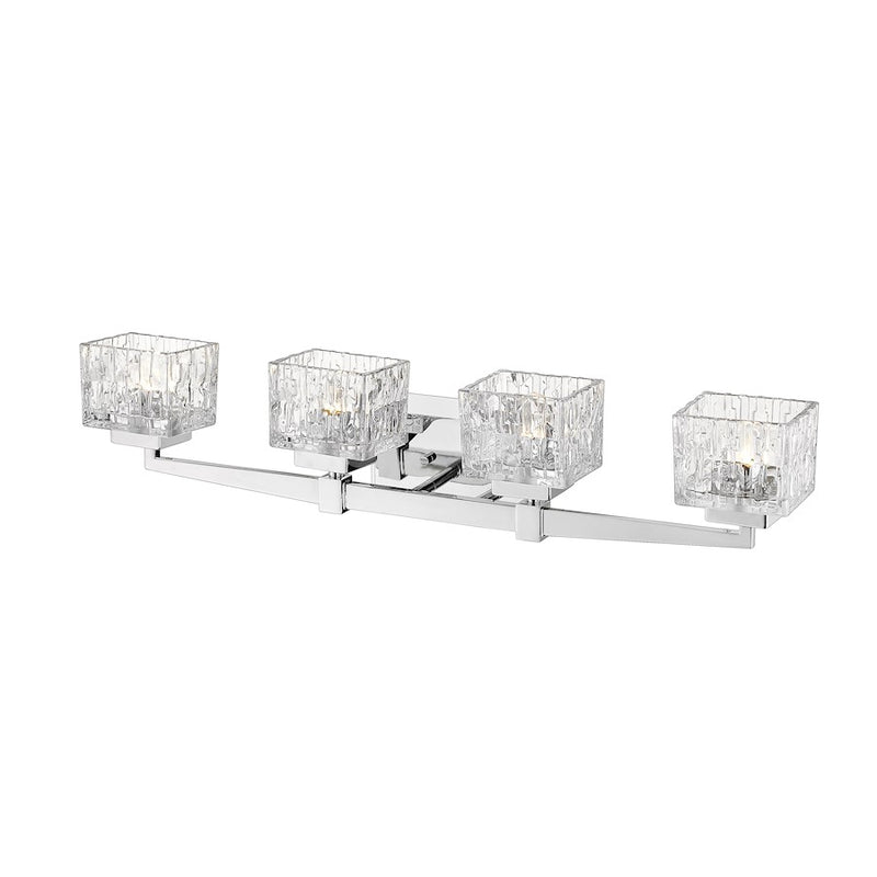 Z-Lite Rubicon 4 Light Vanity, Chrome/Clear