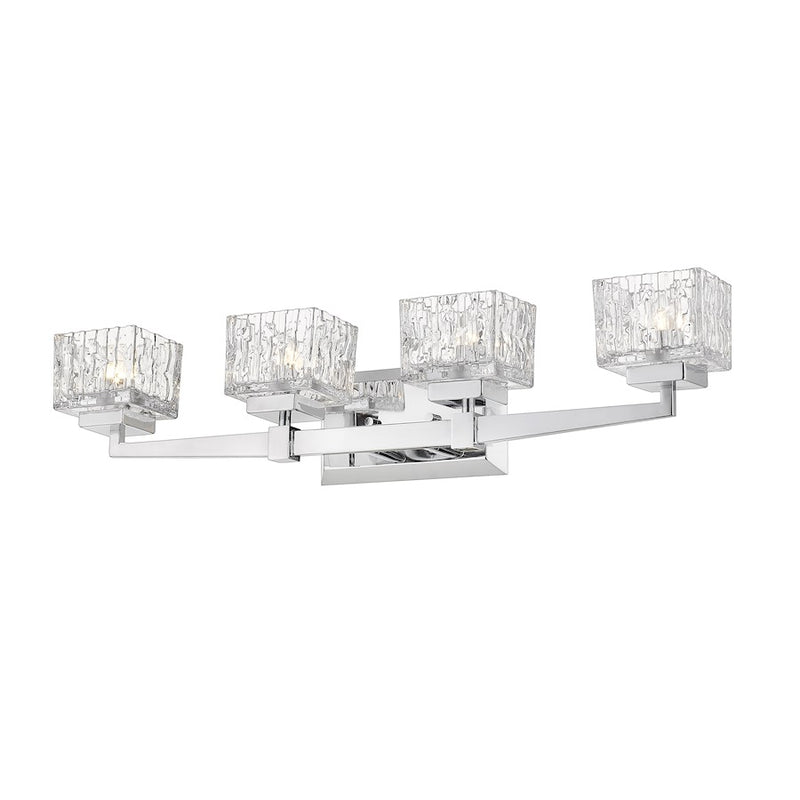 Z-Lite Rubicon 4 Light Vanity, Chrome/Clear