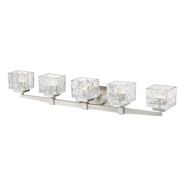 Z-Lite Rubicon 5 Light Vanity, Brushed Nickel/Clear