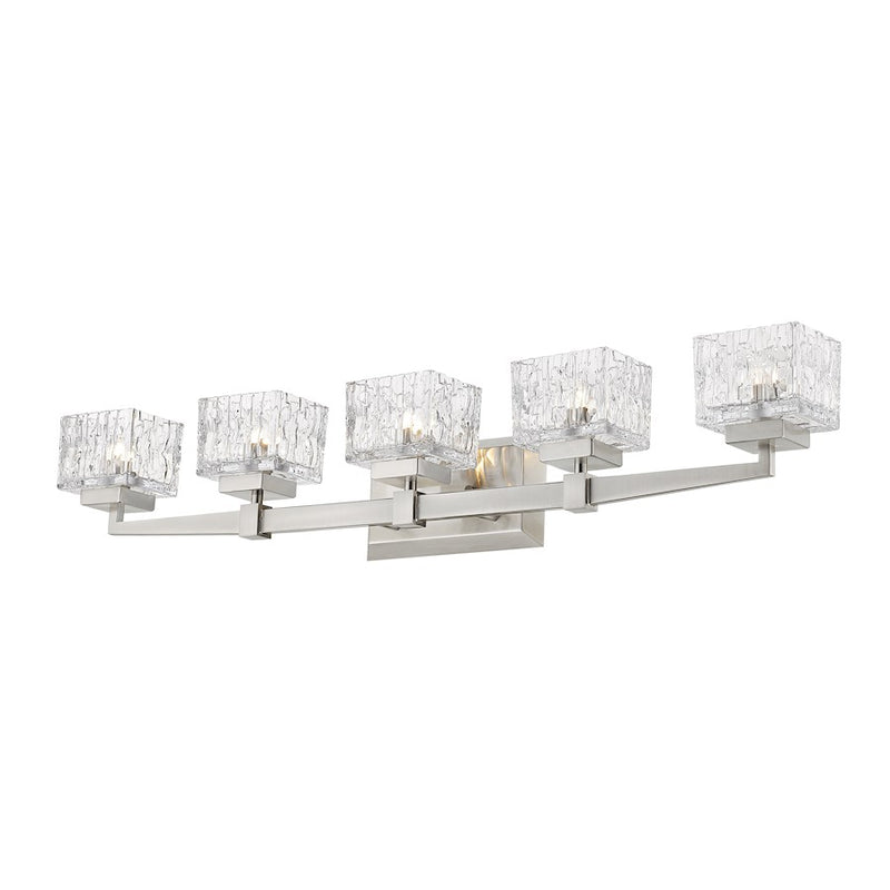 Z-Lite Rubicon 5 Light Vanity, Brushed Nickel/Clear