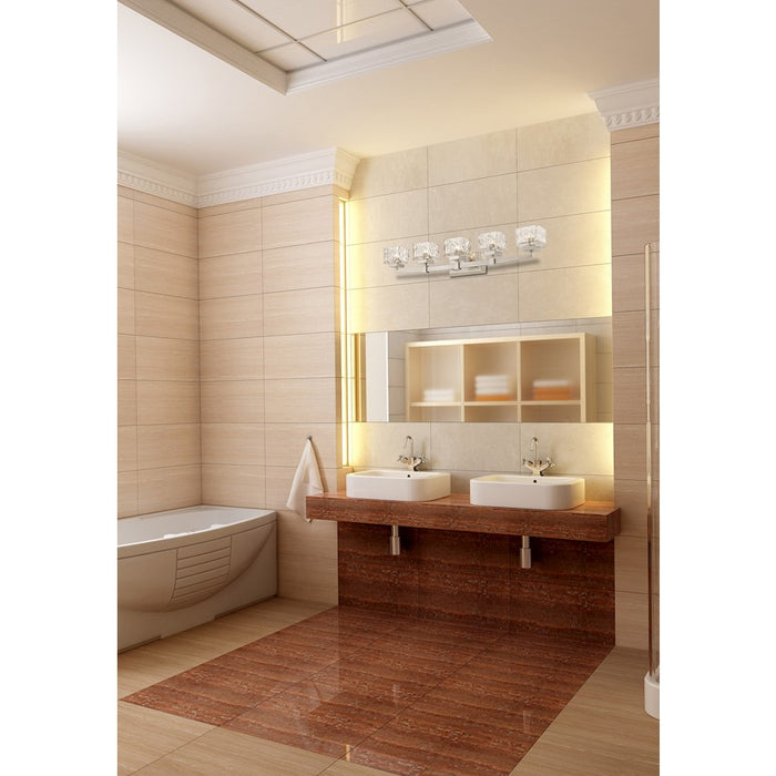 Z-Lite Rubicon 5 Light Vanity, Brushed Nickel/Clear