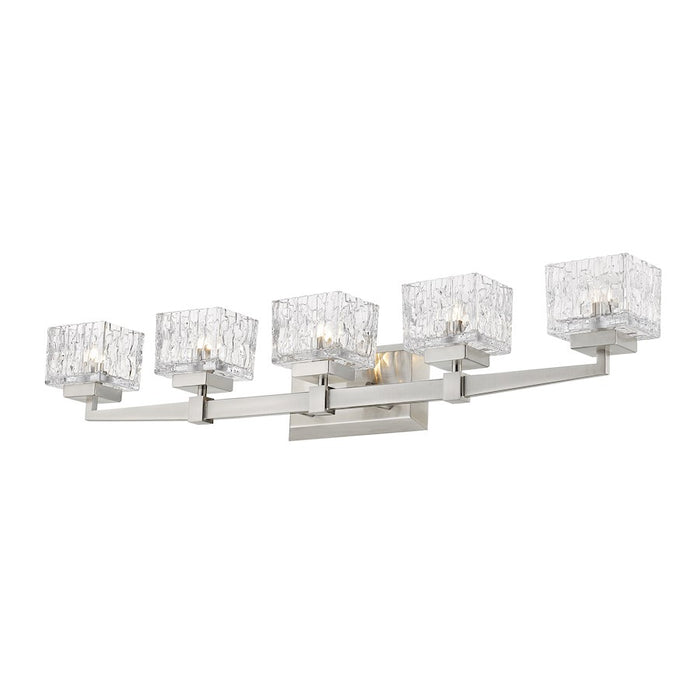 Z-Lite Rubicon 5 Light Vanity, Brushed Nickel/Clear
