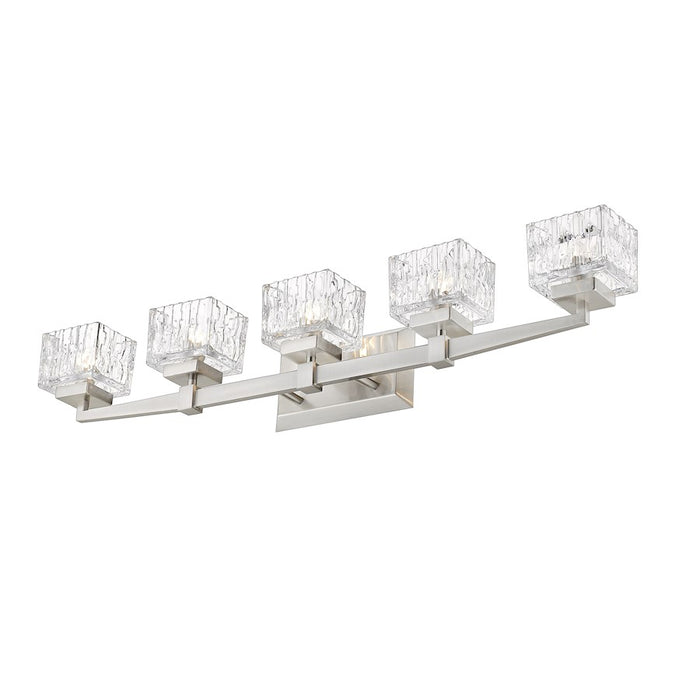 Z-Lite Rubicon 5 Light Vanity, Brushed Nickel/Clear