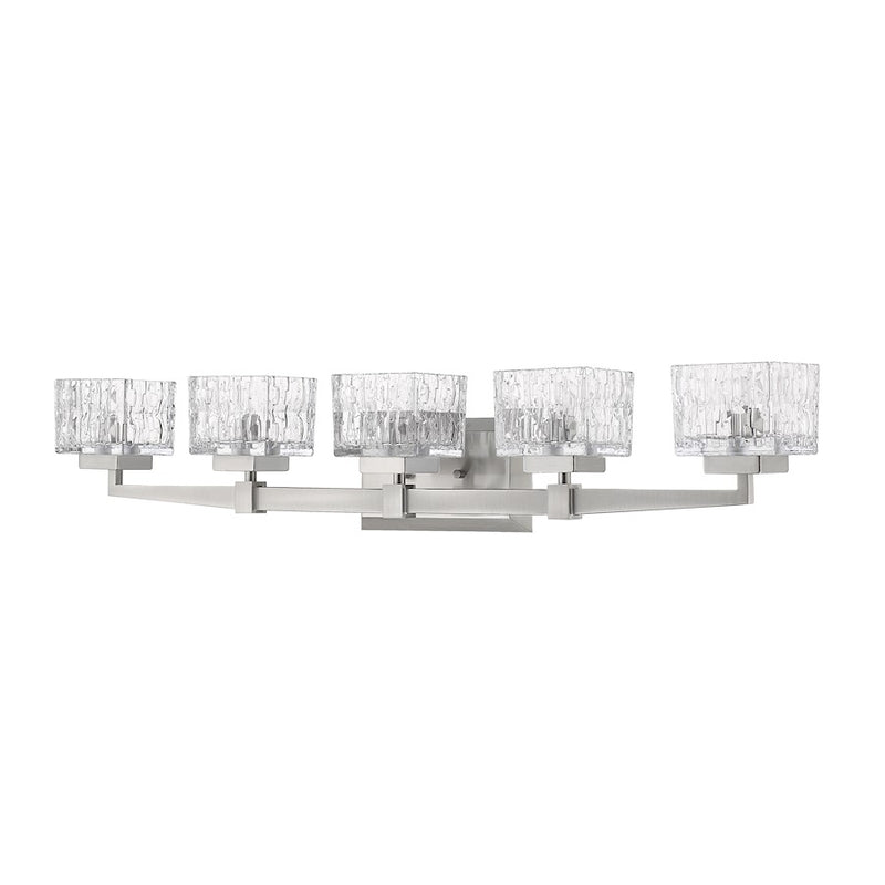 Z-Lite Rubicon 5 Light Vanity, Brushed Nickel/Clear