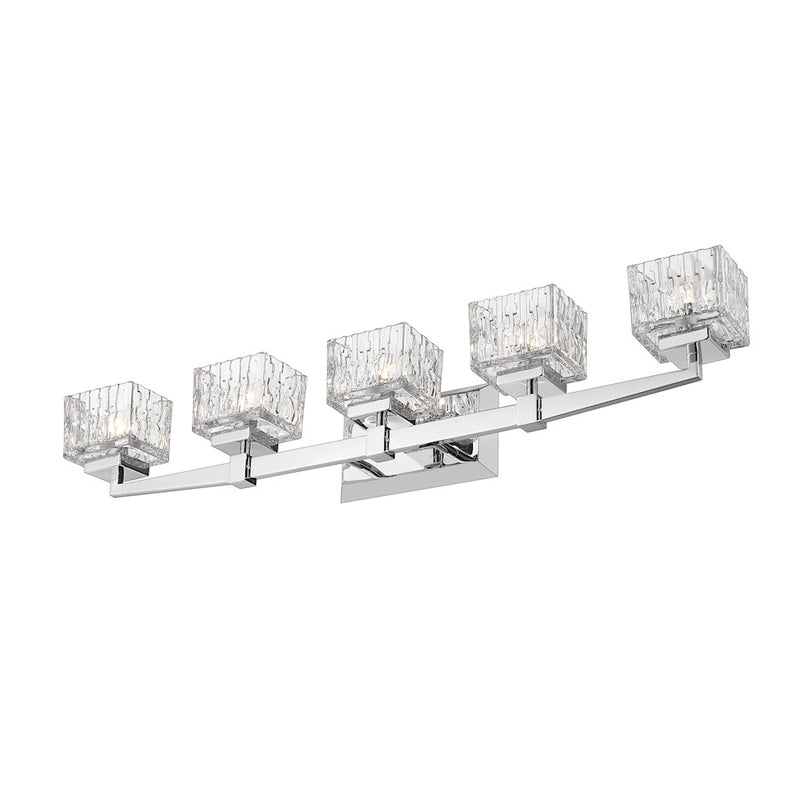 Z-Lite Rubicon 5 Light Vanity, Chrome/Clear
