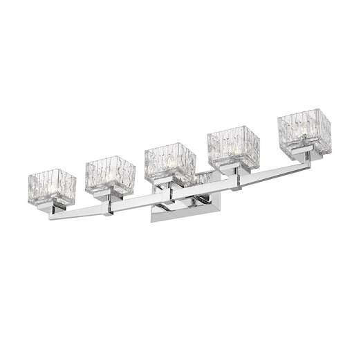 Z-Lite Rubicon 5 Light Vanity, Chrome/Clear