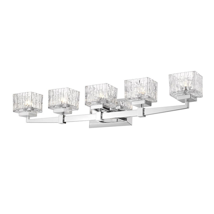 Z-Lite Rubicon 5 Light Vanity, Chrome/Clear