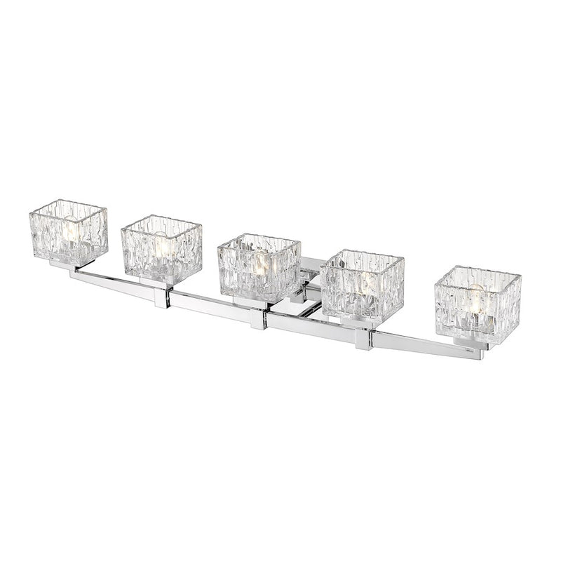 Z-Lite Rubicon 5 Light Vanity, Chrome/Clear