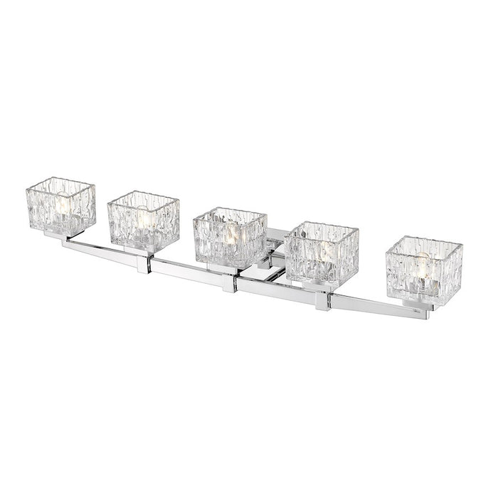 Z-Lite Rubicon 5 Light Vanity, Chrome/Clear