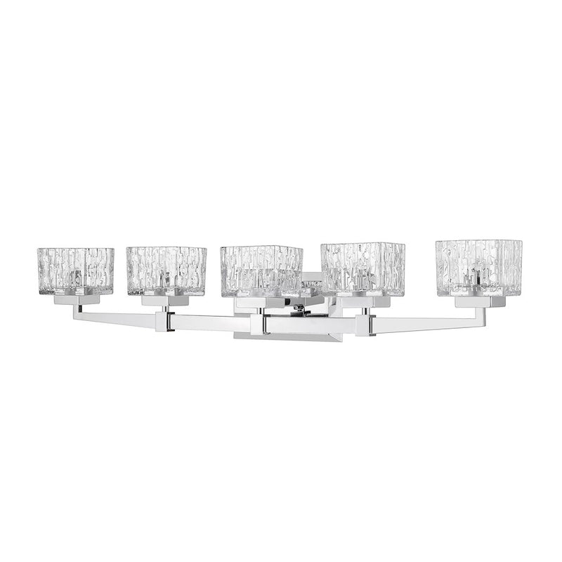 Z-Lite Rubicon 5 Light Vanity, Chrome/Clear