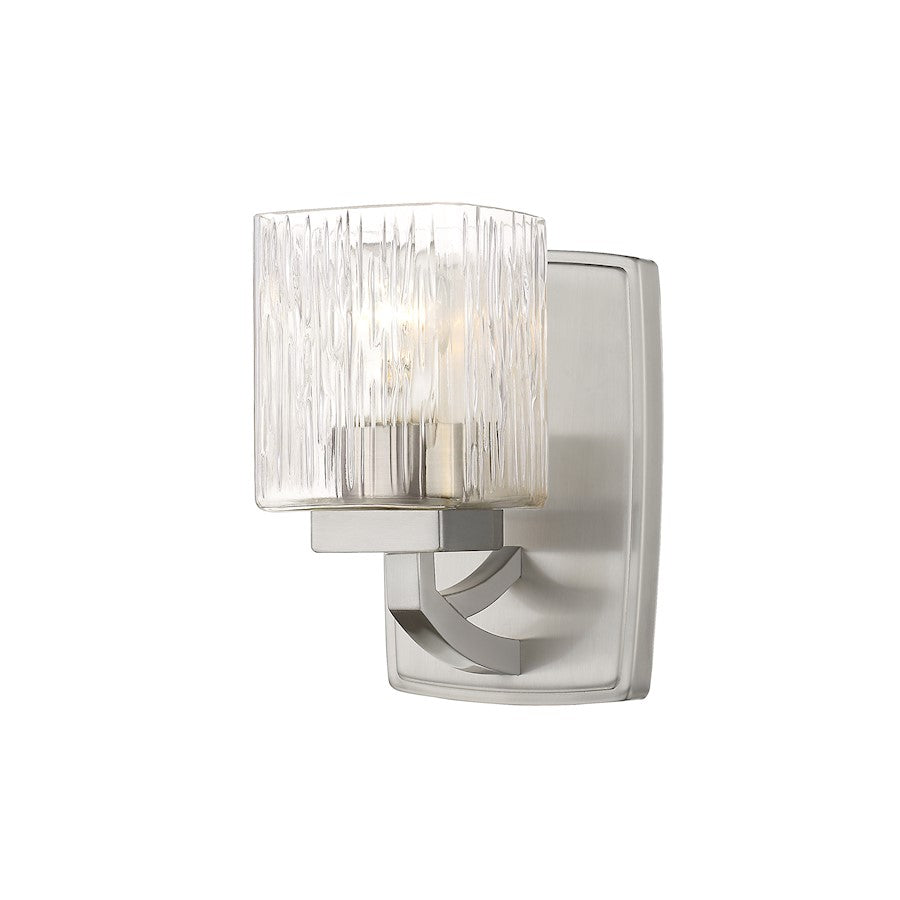 Z-Lite Zaid 1 Light Wall Sconce, Brushed Nickel/Chisel - 1929-1S-BN