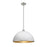 Z-Lite Citadel 1 Light Pendant, Hammered White/Brushed Nickel - 1930P20-HWH-BN