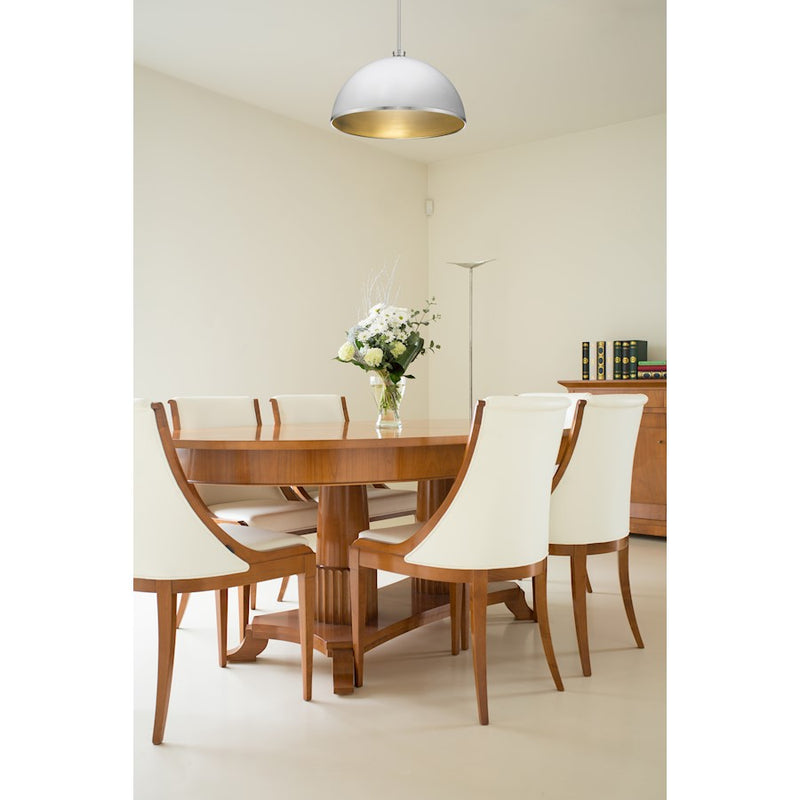 Z-Lite Citadel 1 Light Pendant, Hammered White/Brushed Nickel
