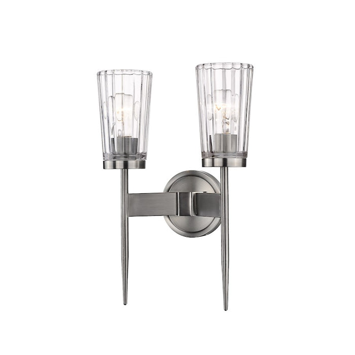 Z-Lite Flair 2 Light Wall Sconce, Antique Nickel - 1932-2S-AN
