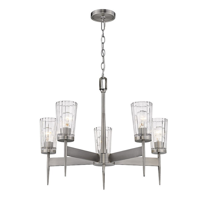 Z-Lite Flair 5 Light Chandelier, Antique Nickel - 1932-5AN