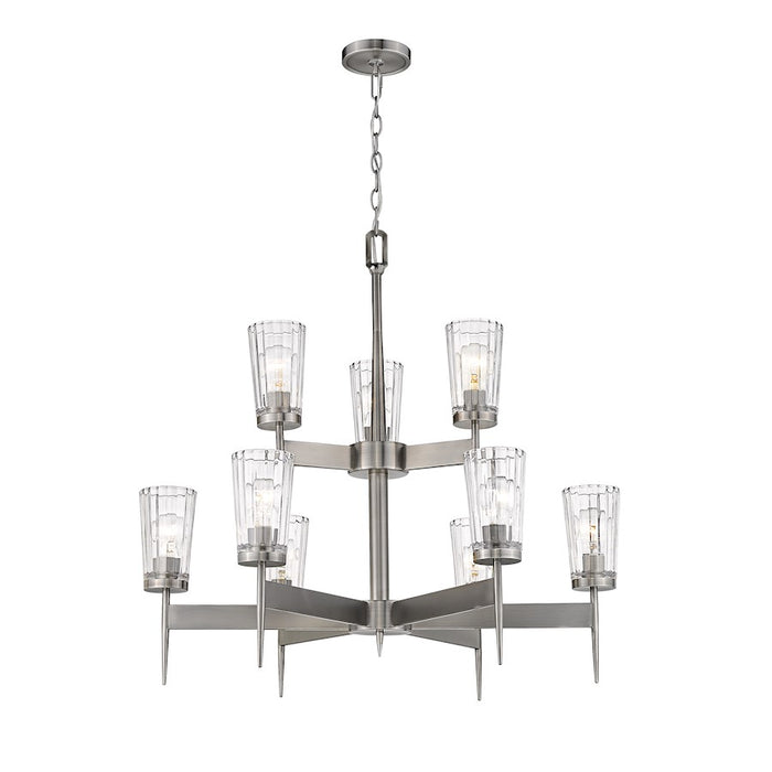 Z-Lite Flair 9 Light Chandelier, Antique Nickel - 1932-9AN