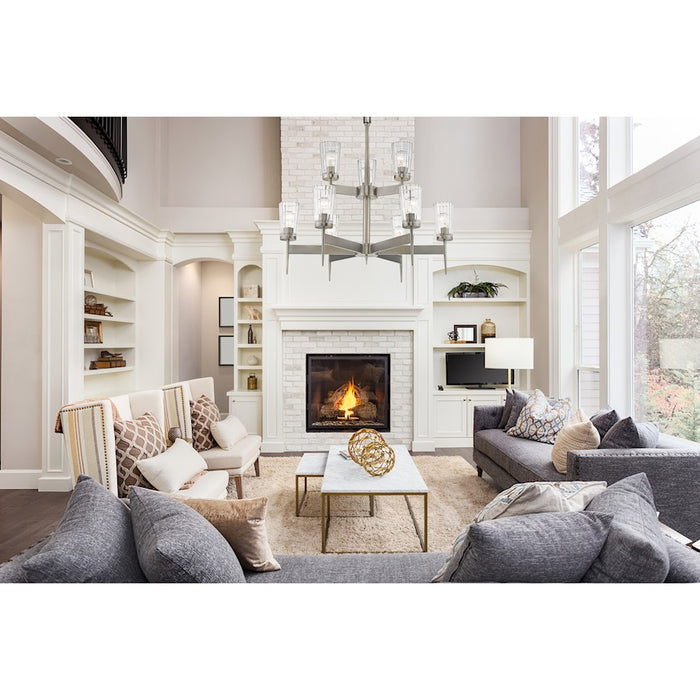Z-Lite Flair 9 Light Chandelier, Antique Nickel