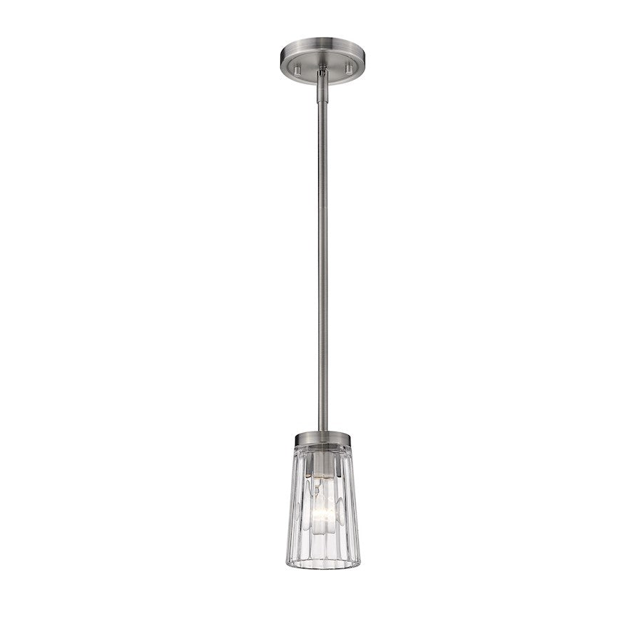 Z-Lite Flair 1 Light Mini Pendant, Antique Nickel - 1932MP-AN