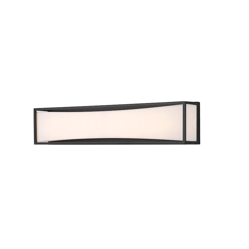 Z-Lite Baden 2 Light 24" Vanity, Matte Black, Frosted White - 1933-24MB-LED