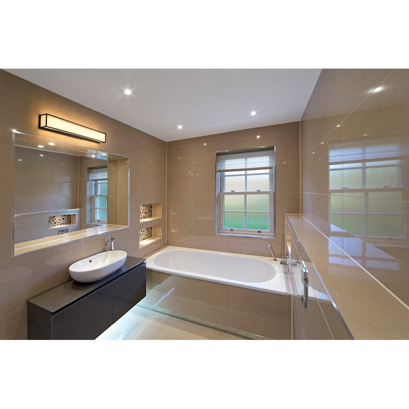 Z-Lite Baden 2 Light 46" Vanity, Matte Black/Frosted White