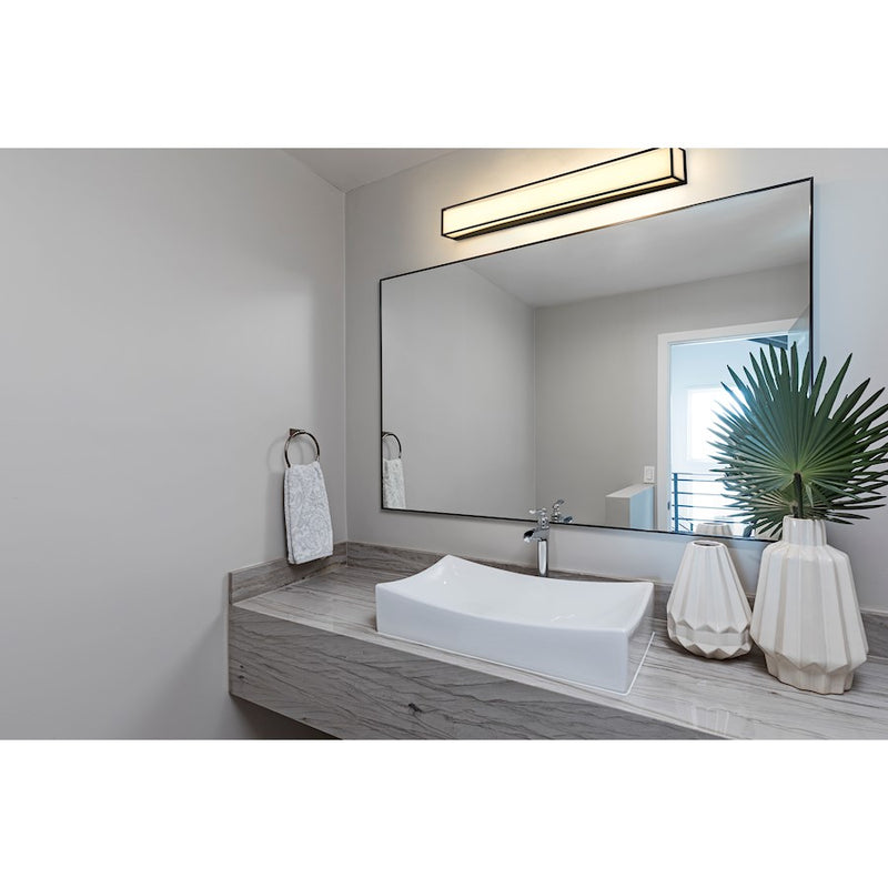 Z-Lite Baden 2 Light 46" Vanity, Matte Black/Frosted White