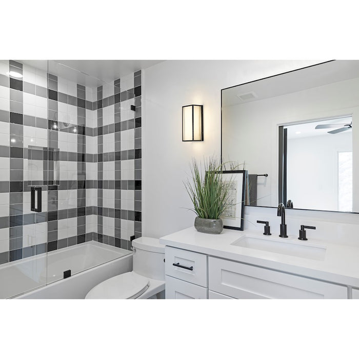 Z-Lite Baden 1 Light Vanity, Matte Black/Frosted White