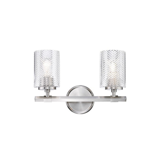Z-Lite Dover Street 2 Light Vanity, Brushed Nickel/Clear