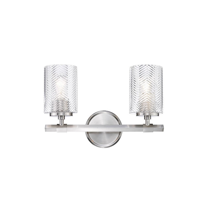Z-Lite Dover Street 2 Light Vanity, Brushed Nickel/Clear