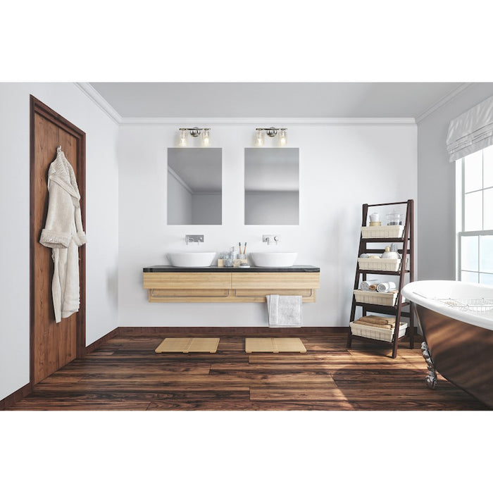 Z-Lite Dover Street 2 Light Vanity, Brushed Nickel/Clear