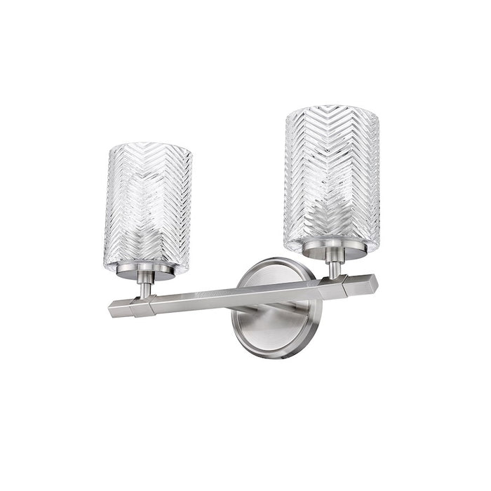 Z-Lite Dover Street 2 Light Vanity, Brushed Nickel/Clear
