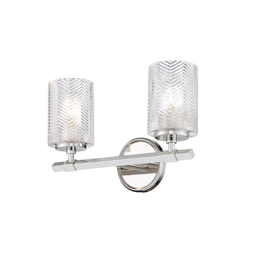 Z-Lite Dover Street 2 Light Vanity, Polished Nickel, Clear - 1934-2V-PN