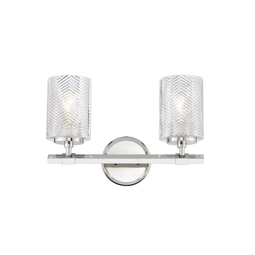 Z-Lite Dover Street 2 Light Vanity, Polished Nickel/Clear