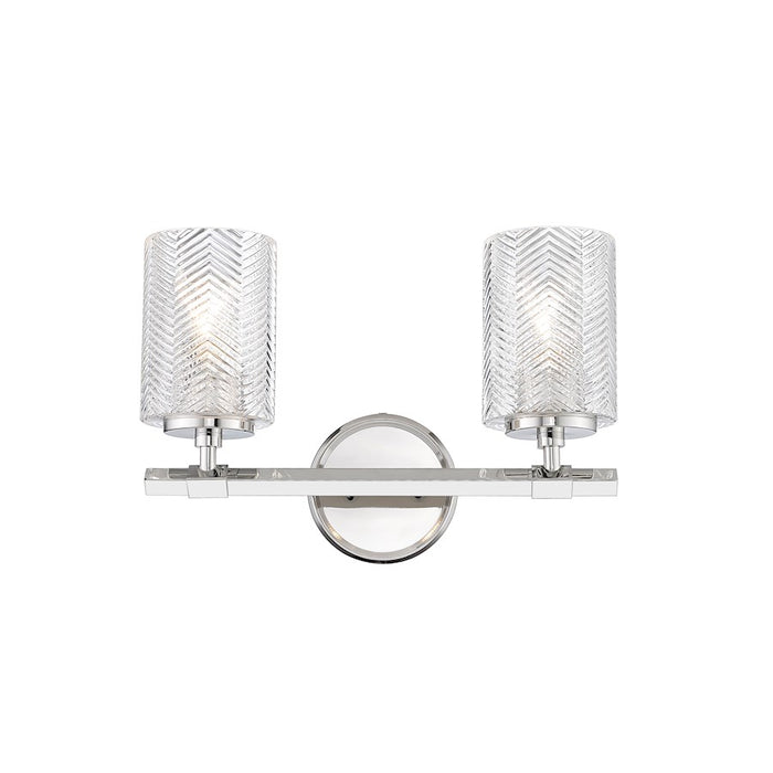 Z-Lite Dover Street 2 Light Vanity, Polished Nickel/Clear