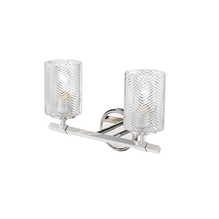 Z-Lite Dover Street 2 Light Vanity, Polished Nickel/Clear