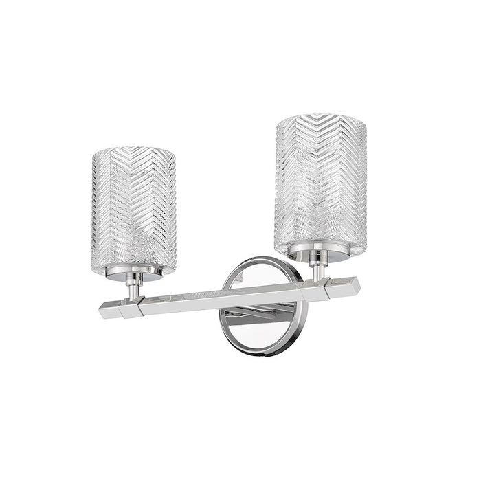 Z-Lite Dover Street 2 Light Vanity, Polished Nickel/Clear