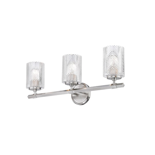 Z-Lite Dover Street 3 Light Vanity, Brushed Nickel, Clear - 1934-3V-BN