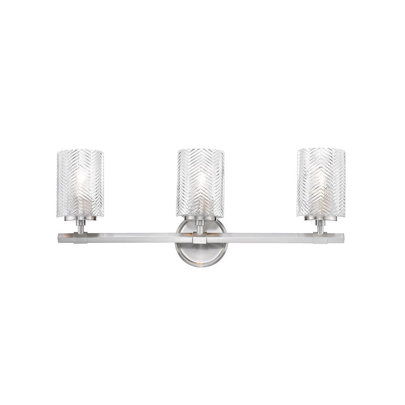 Z-Lite Dover Street 3 Light Vanity, Brushed Nickel/Clear