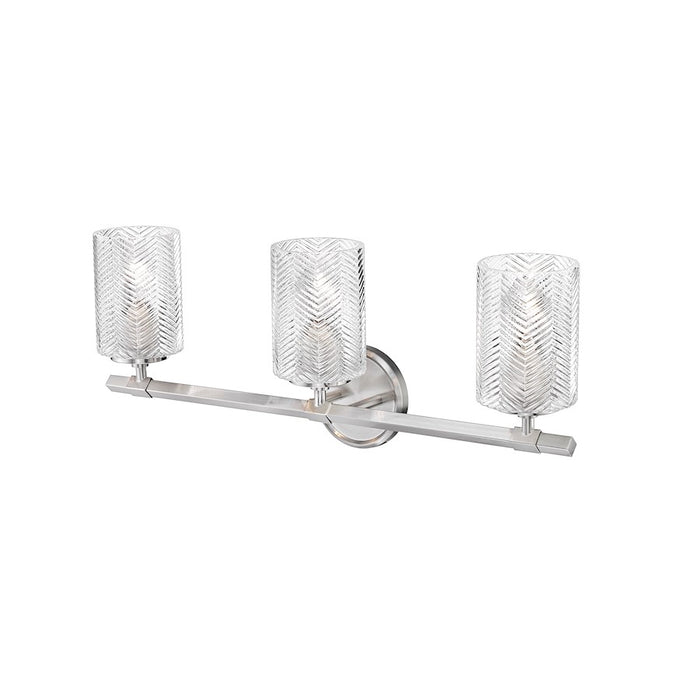 Z-Lite Dover Street 3 Light Vanity, Brushed Nickel/Clear
