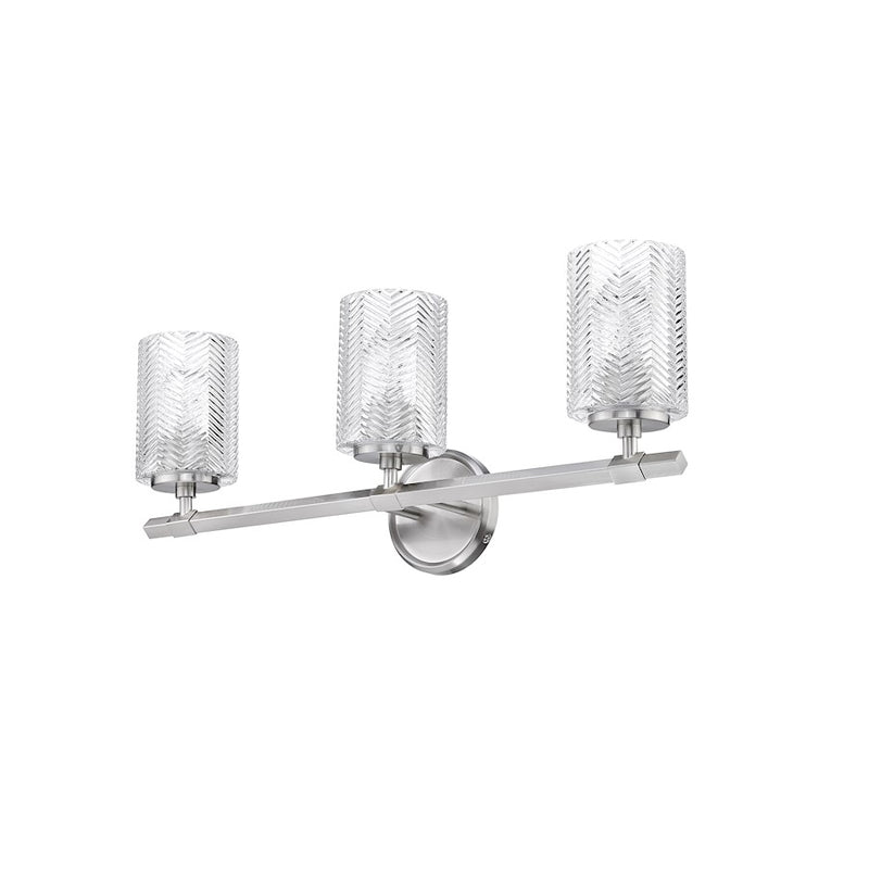 Z-Lite Dover Street 3 Light Vanity, Brushed Nickel/Clear