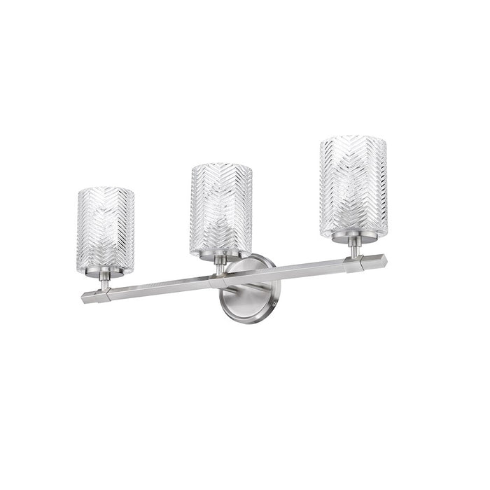 Z-Lite Dover Street 3 Light Vanity, Brushed Nickel/Clear