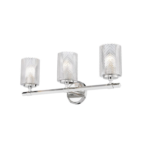 Z-Lite Dover Street 3 Light Vanity, Polished Nickel, Clear - 1934-3V-PN