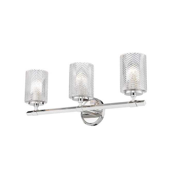 Z-Lite Dover Street 3 Light Vanity, Polished Nickel, Clear - 1934-3V-PN