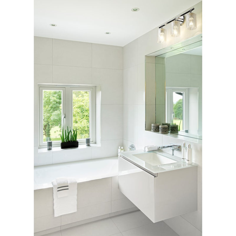Z-Lite Dover Street 3 Light Vanity, Polished Nickel/Clear