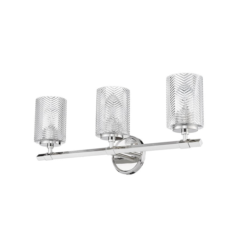 Z-Lite Dover Street 3 Light Vanity, Polished Nickel/Clear