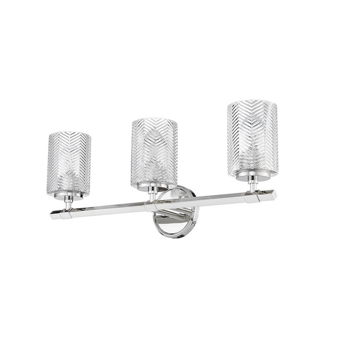 Z-Lite Dover Street 3 Light Vanity, Polished Nickel/Clear
