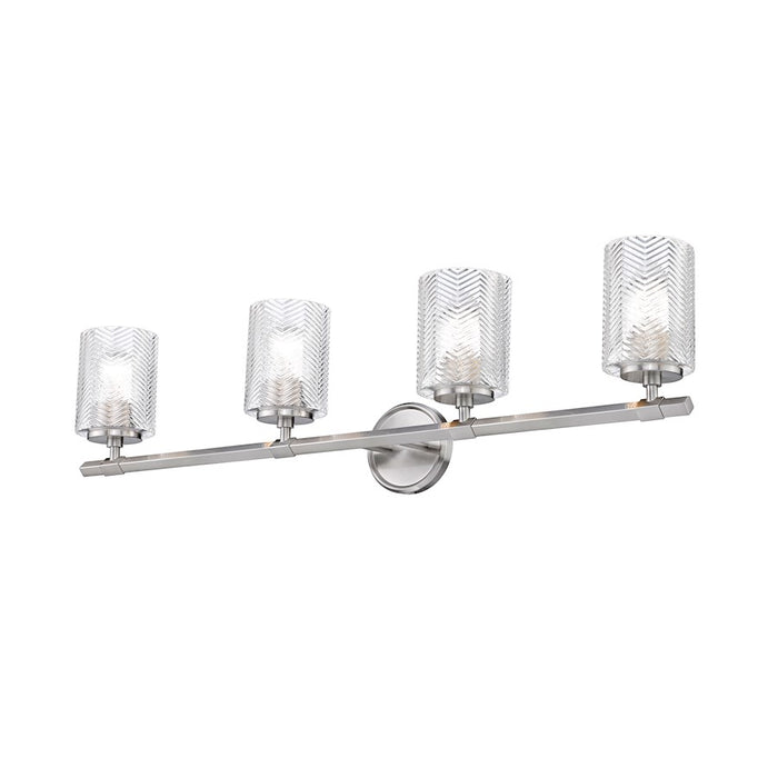 Z-Lite Dover Street 4 Light Vanity, Brushed Nickel, Clear - 1934-4V-BN