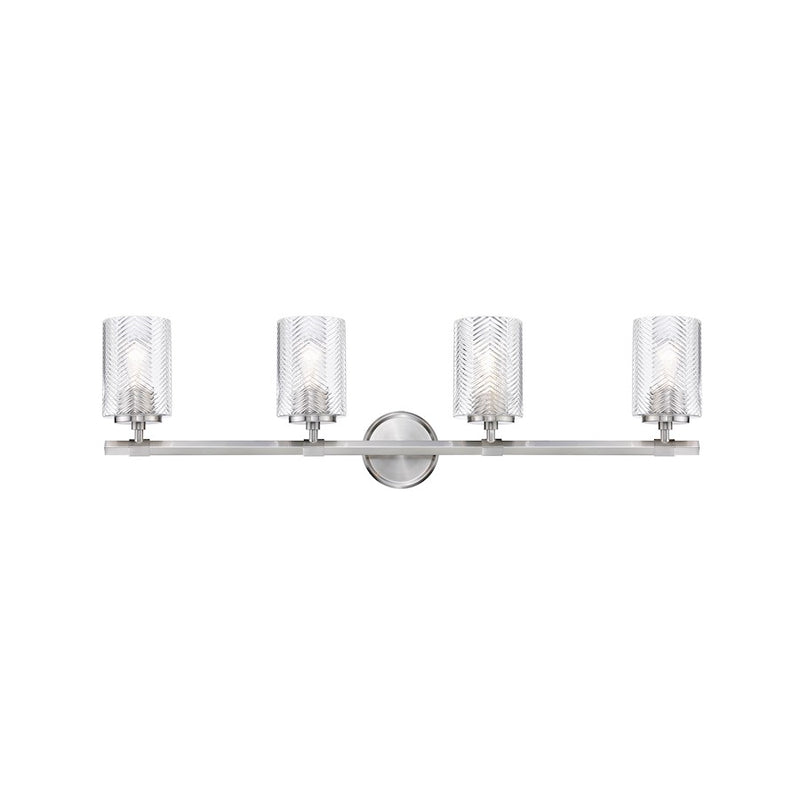Z-Lite Dover Street 4 Light Vanity, Brushed Nickel/Clear