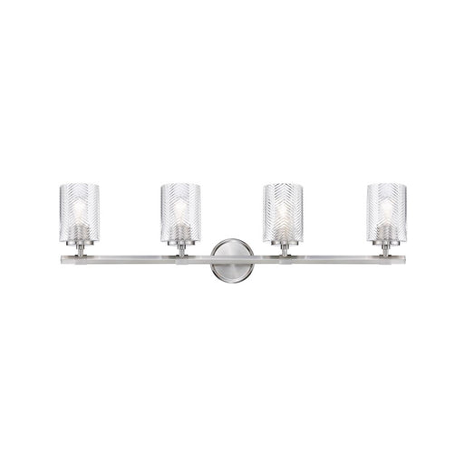 Z-Lite Dover Street 4 Light Vanity, Brushed Nickel/Clear