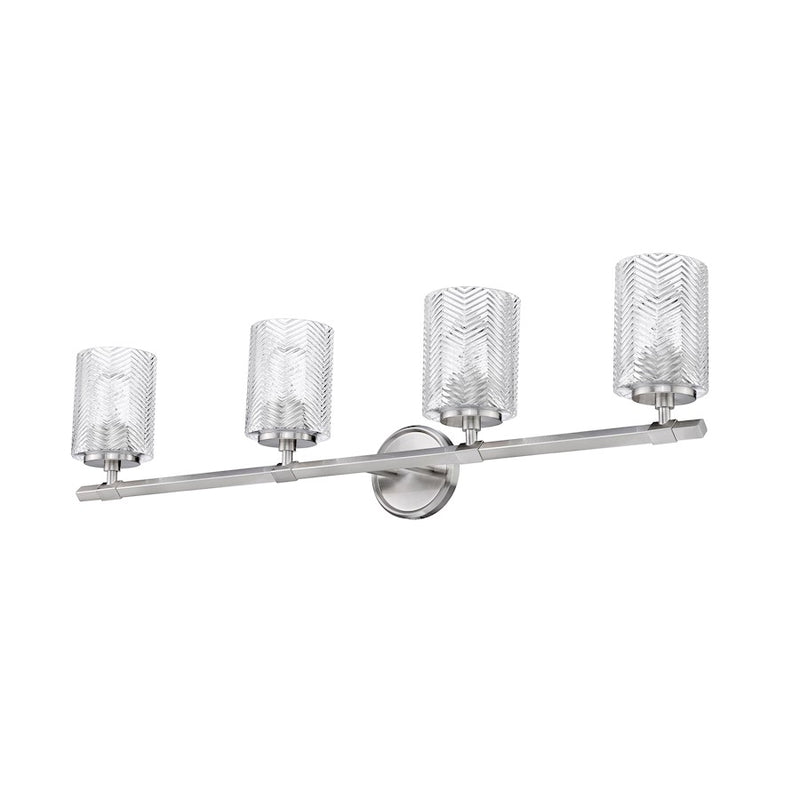 Z-Lite Dover Street 4 Light Vanity, Brushed Nickel/Clear